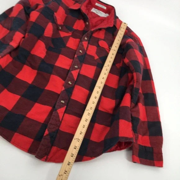 Vintage Northwest Territory Buffalo Plaid Button Front Shacket Jacket Large Red